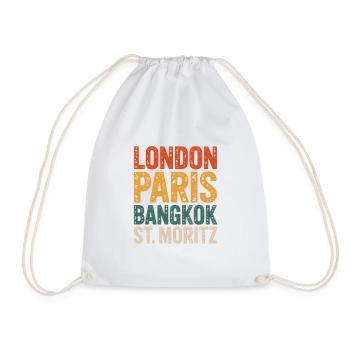 St. Moritz Swiss Graubünden - Drawstring Bag - white - Front