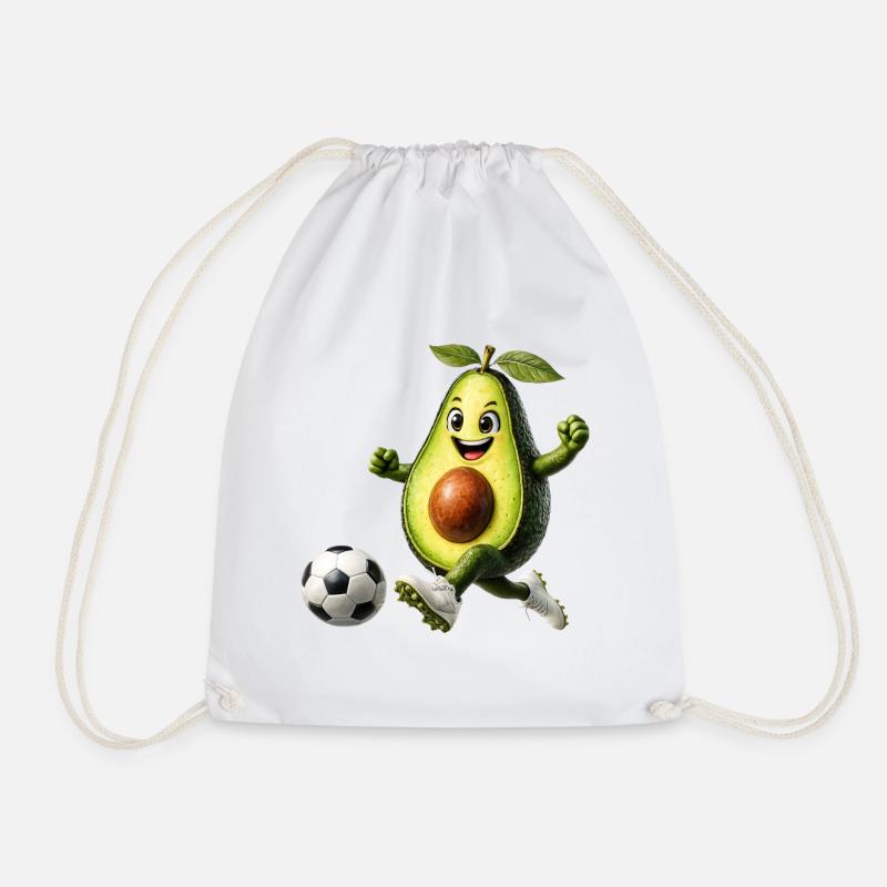 Avocado Fußball - Turnbeutel - Weiß