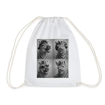 Zèbre - Sac de sport léger - blanc - Devant