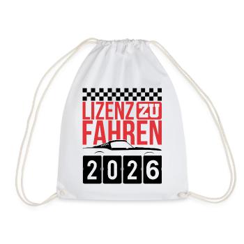 Driving License 2026 Driving Test Driving License Test - Drawstring Bag - white - Front