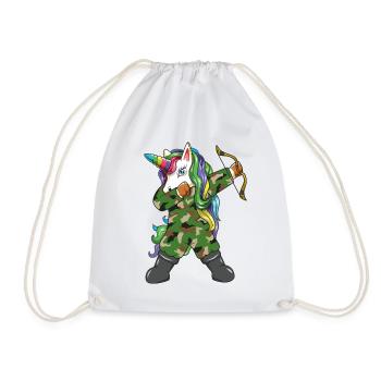 Dab Chasseur de Licorne Camouflage Archer Arc Chasseur d’Arc - Sac de sport léger - blanc - Devant