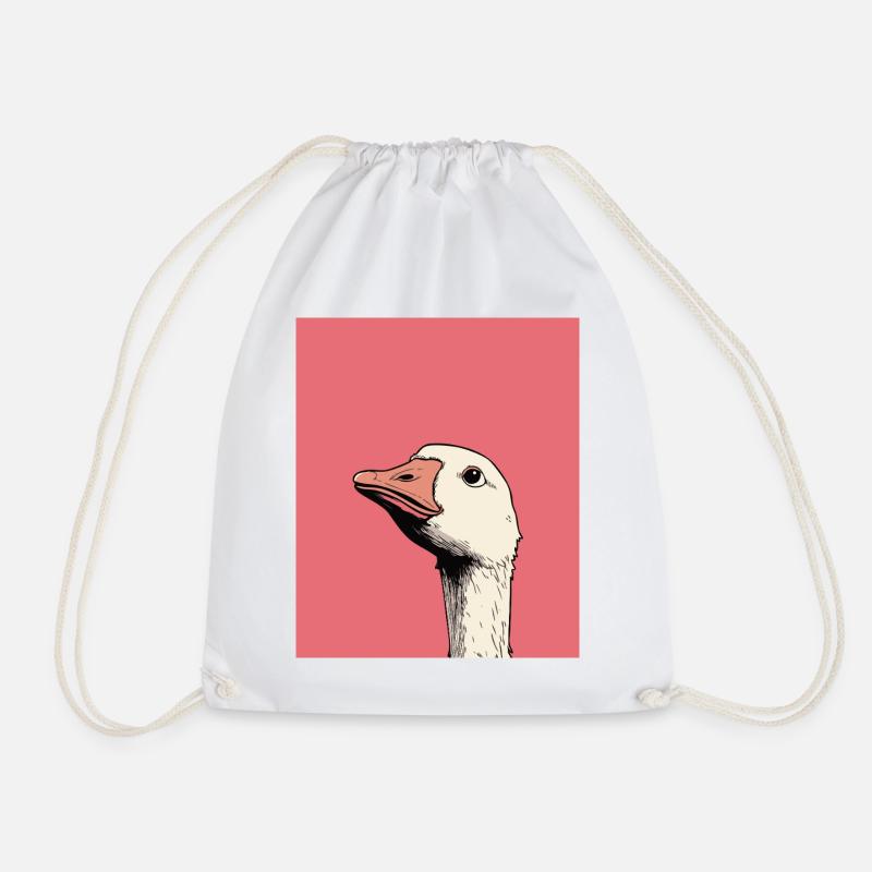 Judgmental Goose Illustration – Funny Animal Art D - Turnbeutel - Weiß