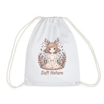 Soft Nature Zartes Anime Fawn Girl - Turnbeutel - Weiß - Vorne
