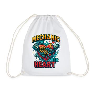 Valentine's Day mechanic heart, screwdriver of love - Drawstring Bag - white - Front