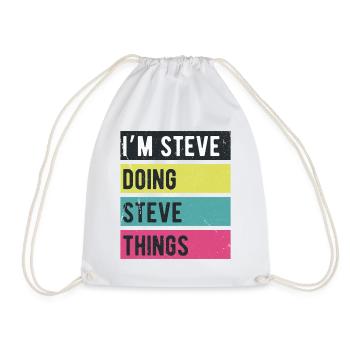 Ich bin Steve Doing Steve Things Retro Colors - Turnbeutel - Weiß - Vorne