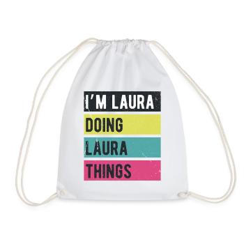 Je suis Laura qui fait des couleurs rétro de Laura Things - Sac de sport léger - blanc - Devant