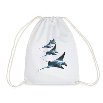 Manta Rochen Teufelsrochen Stachelrochen Taucher - Turnbeutel - Weiß - Vorne
