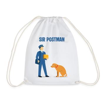 Sir Postman vs. Hund: Überlegener Lieferheld - Turnbeutel - Weiß - Vorne