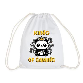 King of Gaming Panda - Drawstring Bag - white - Front