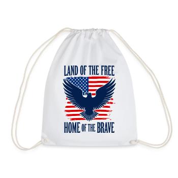 Land of the Free Home of the Brave USA Adler - Drawstring Bag - white - Front