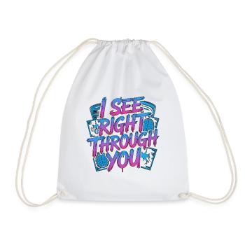 MRI Tech I See Right Magnetic Resonance Image - Drawstring Bag - white - Front