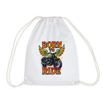 Born to Ride - Motorcycle - Biker - Drawstring Bag - white - Front