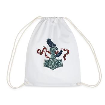 Viking Viking Legend Sailor Odin Raven Fighter - Drawstring Bag - white - Front