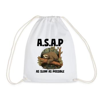 Sloth ASAP As Slow As Possible - Drawstring Bag - white - Front