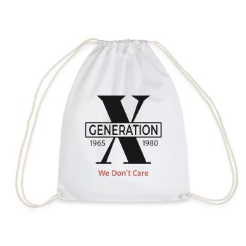 Generation X We Don't Care - Drawstring Bag - white - Front