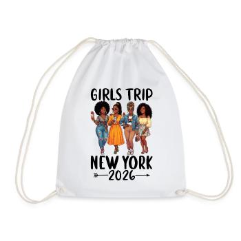 New York Girls Trip 2026 - Drawstring Bag - white - Front
