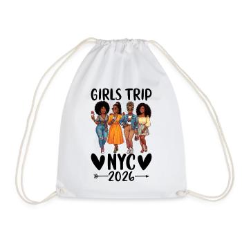 NYC Girls Trip 2026 - Drawstring Bag - white - Front