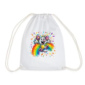 Regenbogen-Maus Farbschauer - Turnbeutel - Weiß - Vorne