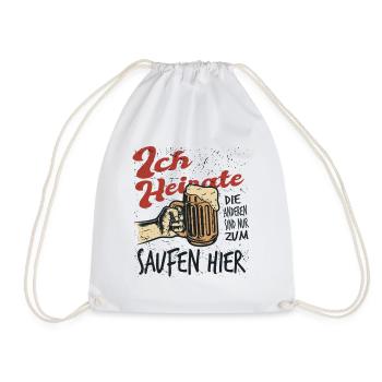 JGA Partnerlook Junggesellenabschied Bier Saufen - Turnbeutel - Weiß - Vorne