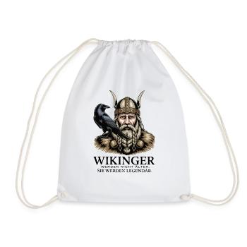 Viking Viking Legend Sailor Odin Raven Fighter - Drawstring Bag - white - Front