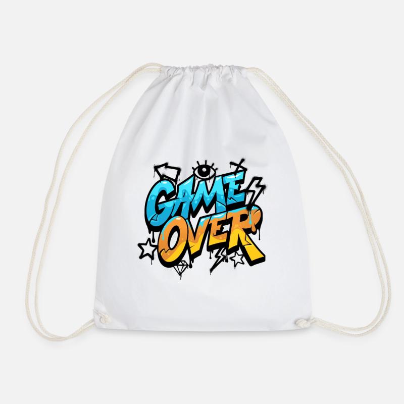 Game Over Graffiti Neon - Turnbeutel - Weiß
