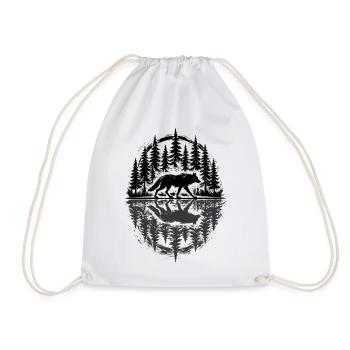Wolf, Forest, Nature, Wilderness, Outdoor, Animal - Drawstring Bag - white - Front