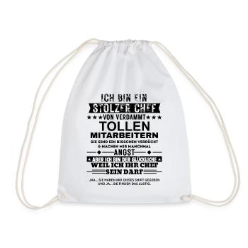 Stolzer Chef von tollen Mitarbeitern Geschenk - Drawstring Bag - white - Front