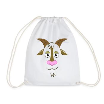 Illustration d’animaux de ferme avec visage de chèvre en dessin animé mignon - Sac de sport léger - blanc - Devant