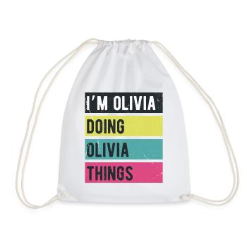 I’m Olivia Doing Olivia Things Retro Colors - Drawstring Bag - white - Front