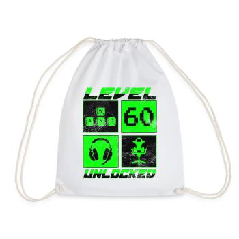 60e anniversaire Gamer Gamer Niveau 60 débloqué - Sac de sport léger - blanc - Devant
