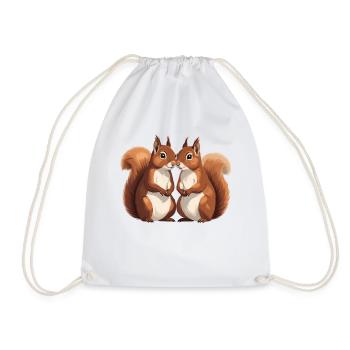 Amoureux des écureuils jumeaux - Sac de sport léger - blanc - Devant