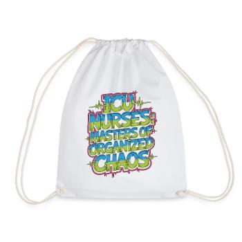 ICU Nurses Masters Of Organized Chaos Acute Care - Drawstring Bag - white - Front