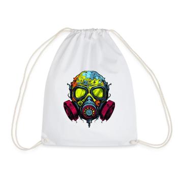  Gasmaske Graffiti - Turnbeutel - Weiß - Vorne