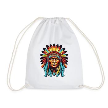 Indian Chief Comic - Drawstring Bag - white - Front