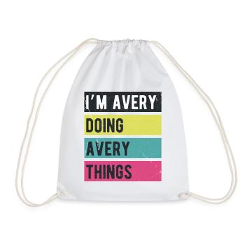 Ich mache Avery Things Retro-Farben - Turnbeutel - Weiß - Vorne