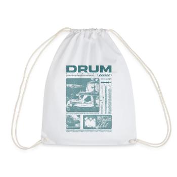 Rock-Schlagzeuger, Trommelspieler, Streetwear - Turnbeutel - Weiß - Vorne
