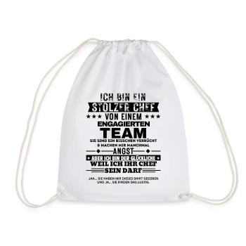 Stolzer Chef von einem engagierten Team - Drawstring Bag - white - Front