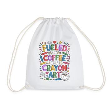 Pediatric Nurse Fueled By Coffee Registered Nurse - Drawstring Bag - white - Front