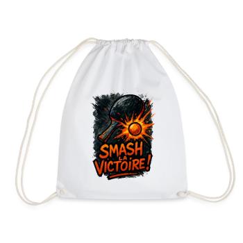 Smash the victory! Ping Pong - Drawstring Bag - white - Front