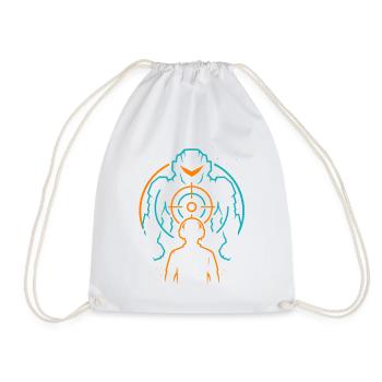 Gamer Mecha, Gaming Sight - Drawstring Bag - white - Front