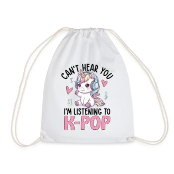 Je ne t’entends pas en écoutant de la K-Pop - Sac de sport léger - blanc - Devant