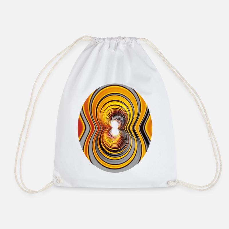 Paint Swirl Tunnel - Drawstring Bag - white
