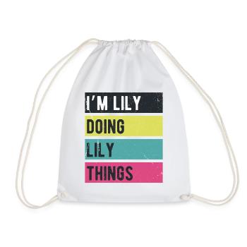 I’m Lily Doing Lily Things Retro Colors - Drawstring Bag - white - Front