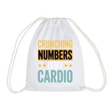 Crunching Numbers - Cardio Financial Humor - Drawstring Bag - white - Front