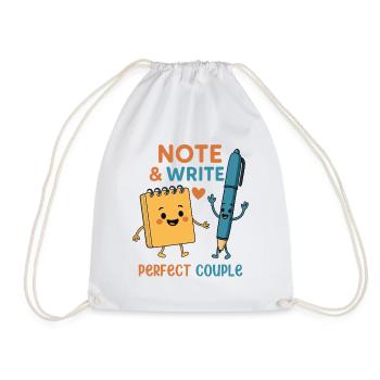 Note & Write Perfect Couple - Turnbeutel - Weiß - Vorne