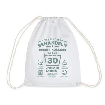 30 years of service - Treat gently - colleague - Drawstring Bag - white - Front