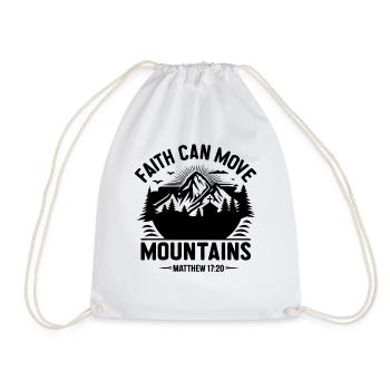 Faith can move Mountains Christian Quotes Jesus - Drawstring Bag - white - Front