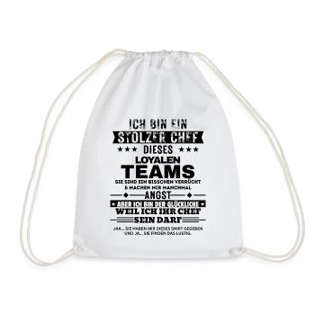 Stolzer Chef von einem loyalen Team - Drawstring Bag - white - Front