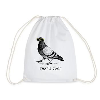 That's Coo - Cool Pigeon - Drawstring Bag - white - Front