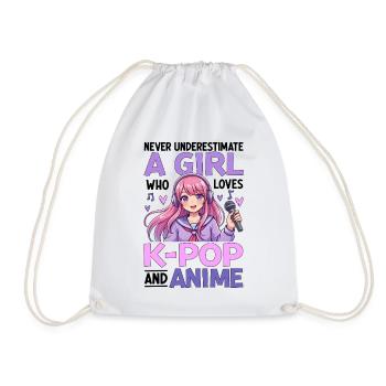 Ne sous-estimez jamais la fille qui adore la K Pop et l’Anime - Sac de sport léger - blanc - Devant